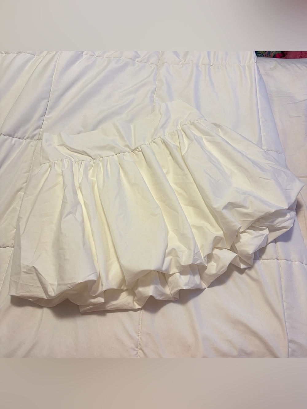 NWT GOOD LUCK GEM white bubble mini skirt